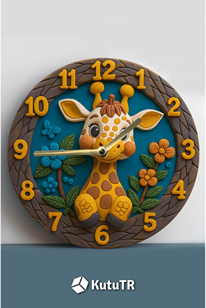 kutuTR MDF 33 cm Sessiz Mekanizmalı Duvar Saati – 2D HD Baskı, 3D Görünümlü Tasarım