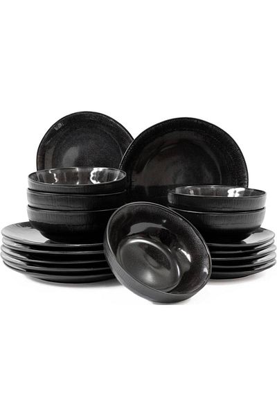 Tavola Dinner Set Dining Plate Set 18 Pcs Farfurii Dishwasher Microwave Safe Zakynthos