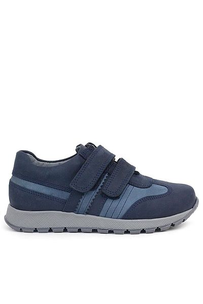 Rakerplus Navy Blue Genuine Leather Children's Sports School Shoes - Velcro