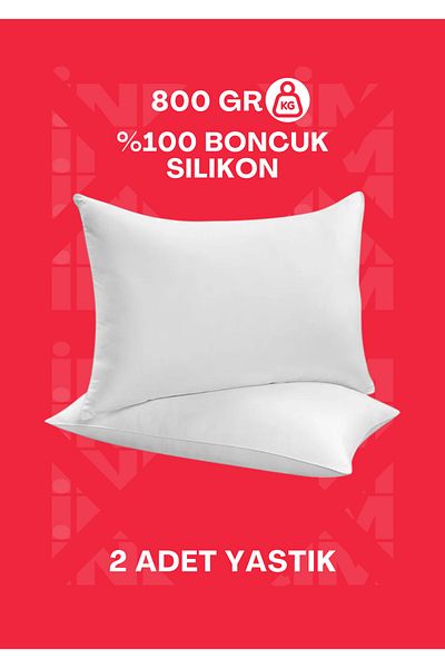 Fıstık Home 2 Bead Silicone Pillows - Ranforce Fabric |   Orthopedic - Washable - 800 Gr