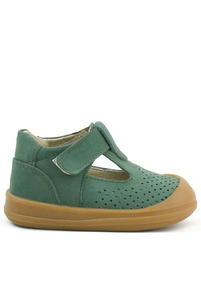 Rakerplus Shaun Genuine Leather Green Velcro Anatomical Baby Sandals