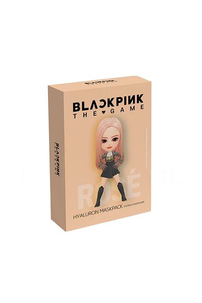BlackPink The Game Maskpack Rose - Hyaluronic Maskpack (7 Sheet Masks Photo Card , Sticker And Game Coupon Inside )