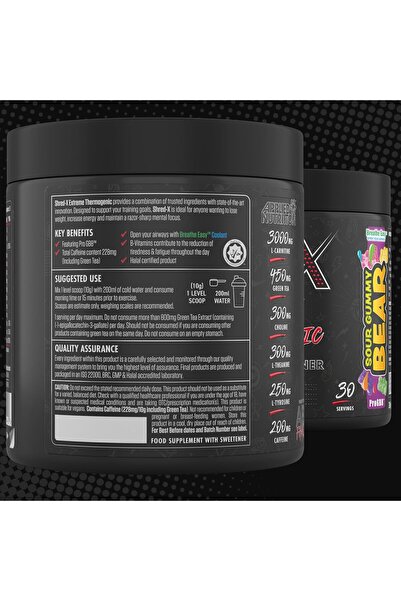 applied nutrition Shred X Thermogenic Powder, Sour Gummy Bear, 300 G, , With L Carnitine