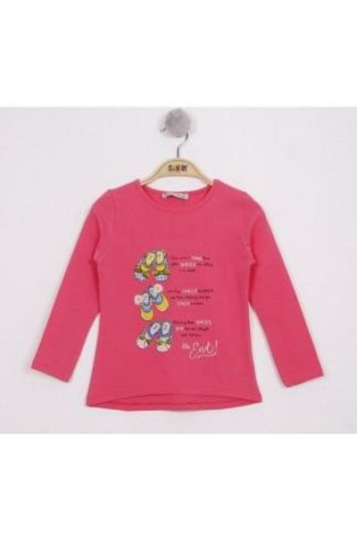 Toontoy Girl's T-Shirt Shoes Printed