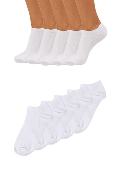 Socks Tunnel Κάλτσες Unisex μονόχρωμες λευκές οικονομικές μποτάκια 5 συσκευασιών