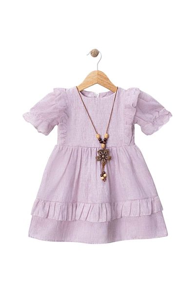 Babexi Cotton Ruffle Dress Pink