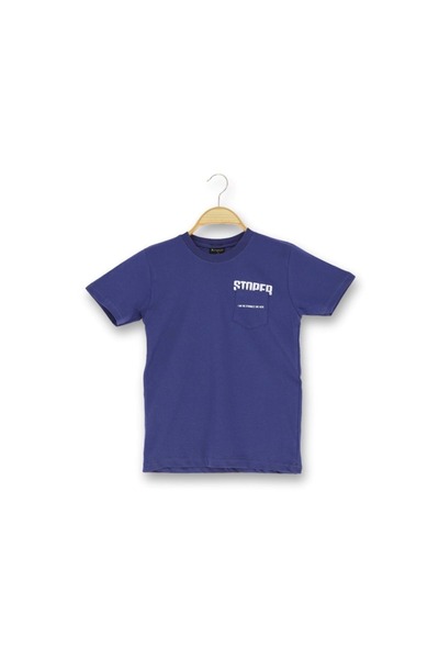 atabay TRICOU BĂRBAȚI CU BULĂ CU IMPRIMEUĂ 36/1 SINGLEJERSEY INDIGO