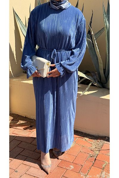 KE DESIGN Pleated Plus Size Hijab Dress