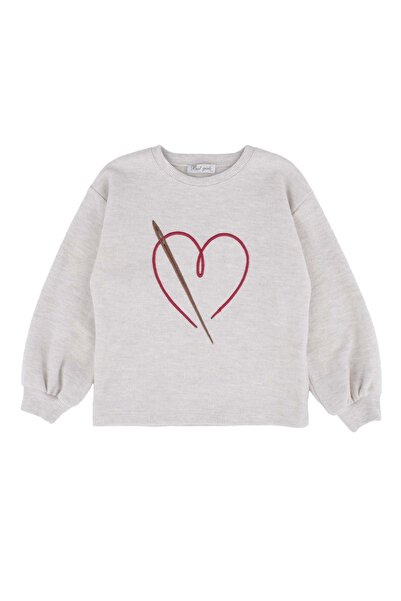 best kids Hanorac pentru fetiță, bej, brodat Melange