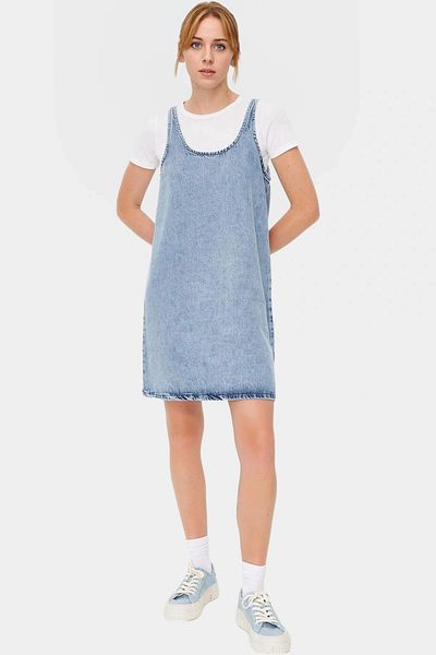 PayBuy Denim Shift Mini Dress Casual Summer Style Trend Design and Stylish Professional Look
