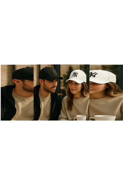 w white stars sports & wear Set unisex de 2 pălării reglabile cu velcro la spate