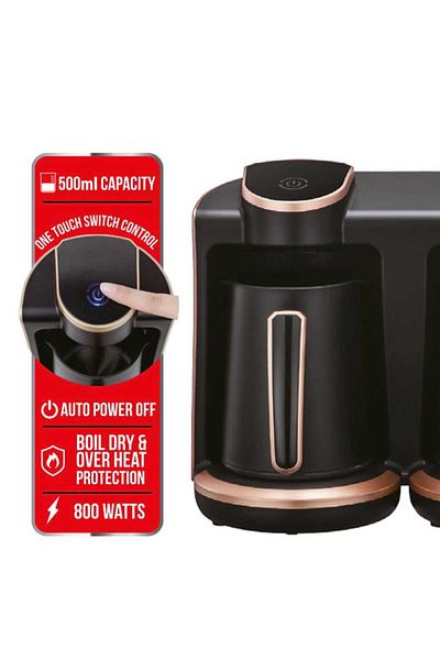 Generic Turkish Coffee Maker 800W, Stainless Steel Heating Element, 500ml Capacity, 8 Cups at Once, Detachab