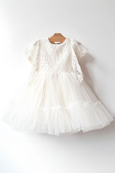 Baby Animals Baby Girl Dress Girl's Dress Birthday Party Wedding Dress Ruched Short Sleeve Lined Dress