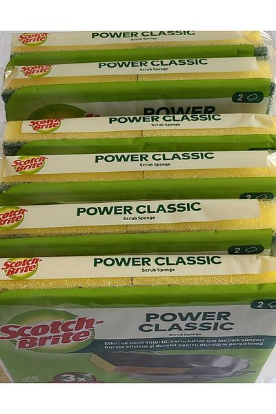 Scotch Brite Dish Sponge Green 2 Pack Without Groove X 6 Pack / 12 Sponges (Evissa 100 Gr. Beauty Soap Gift