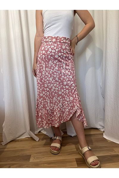 Moda Lounge Fusta Wrap cu fante sub genunchi