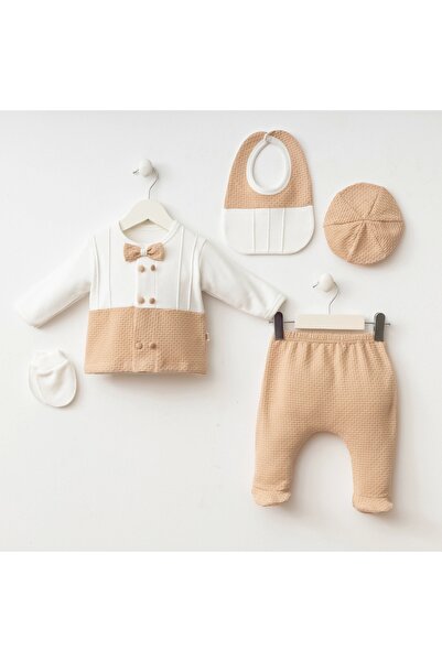 Mini Miniycool 7073 Mnz Marka Carisma Çift Düğmeli Yeni Doğan Hastane Çıkışı Erkek 5'li Set