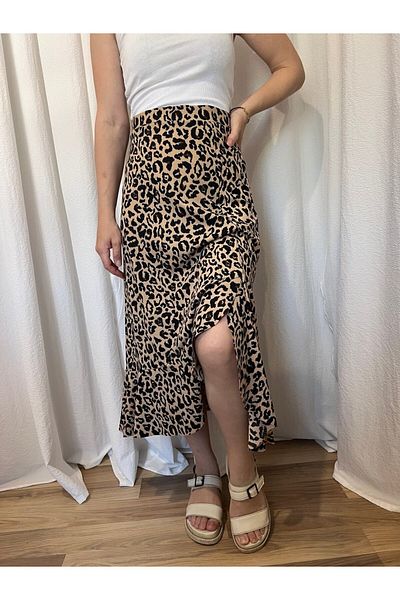 Moda Lounge Fusta Wrap cu fante sub genunchi