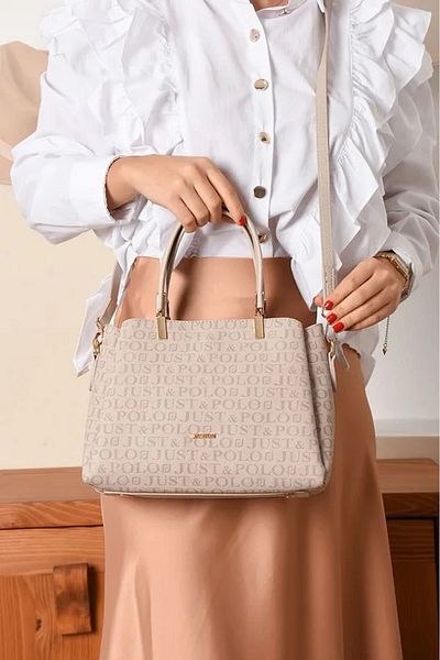 Just Polo New Season Women's Hand and Shoulder Bag with Long Strap and Compartment