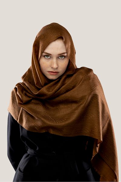Kaşmir Sepi̇a Brown Cashmere Shawl