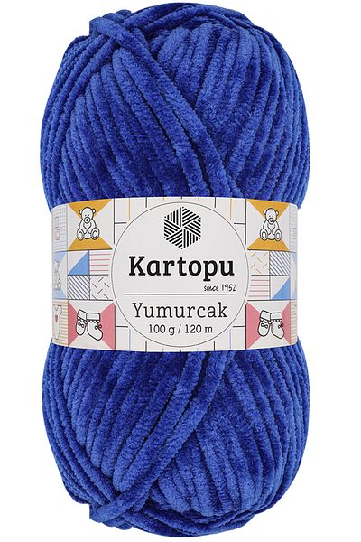 Kartopu K.artopu Yumurcak Velvet Πλεκτό Χέρι Σπάντζο Μπλε K524