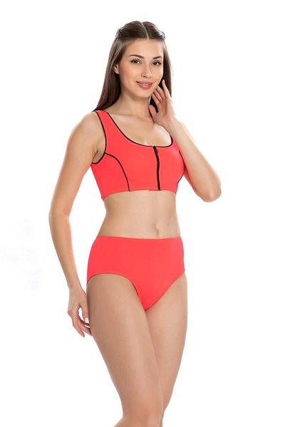 Starinci Mayo Set bikini de damă cu fermoar în față portocaliu neon