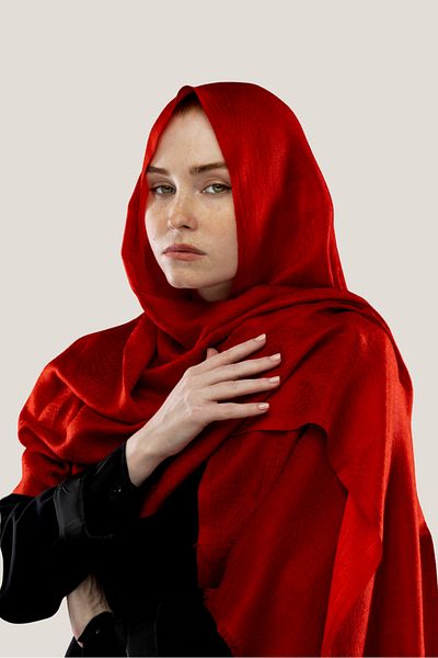 Kaşmir Aftab Red Cashmere Shawl