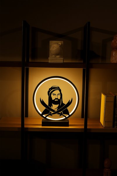 ARTILED Wired Led Table Lamp with Double Sword Figure – Decorative Meaningful Design Lighting