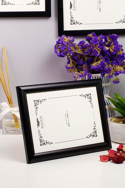 Raven 15cm X 21cm Raven Picture, Document, Photo Frame Black with Adjustable Legs