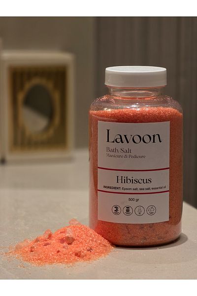 Lavoon Hibiscus 500g. Manicure Pedicure Salt / Bath Salt / Epsom Salt / English Salt