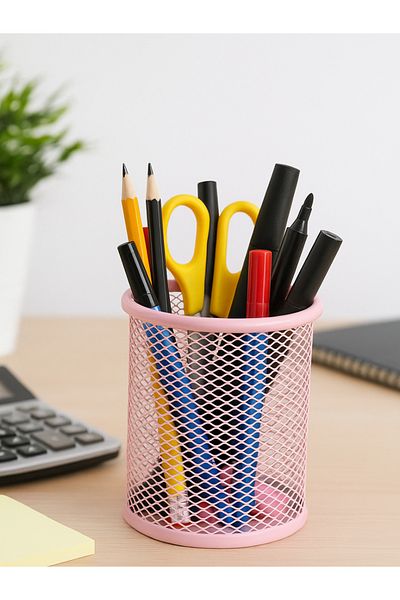 Need Perforated Mesh Powder Pink Pen Holder