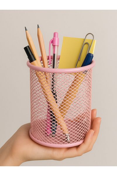 Need Perforated Mesh Powder Pink Pen Holder