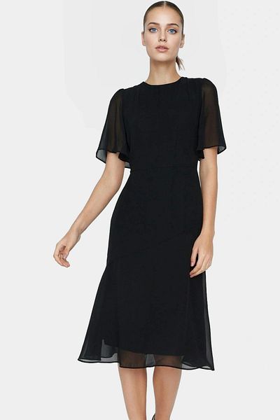PayBuy Chiffon a Line Midi Dress Angel Sleeve Summer Casual Elegantane Design Trend