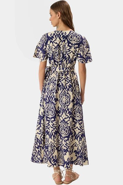 PayBuy Shawl Patterned Midi Length Double Breasted Viscose Dress Summer Comfortable Casual Style Trendy Design and Stylish