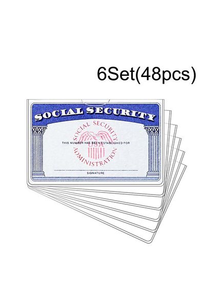 Choice 6set(48PCS) 8pcs/48pcs Pvc Transparent Card Cover Card Cover Identity Card Cover Bus Card Cover Card
