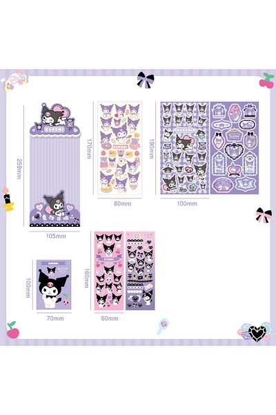 Choice Kuromi Kawaii Cartoon Sticker Diy Hand Account Diary Decorative Hello Kitty Kuromi Melody Cinnamorol