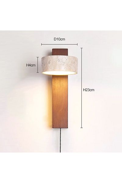 Choice Bedroom Headboard Wall Lamp With Pull Switch Rotatable Wabi-sabi Solid Wood Retro Light Fixture