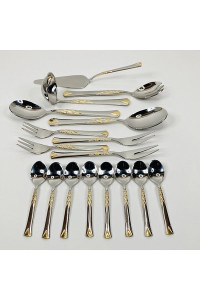 Chefline Imperial Gold Mocca Spoon, 6 Pcs Elegant Stainless Steel Spoons with Gold Finish