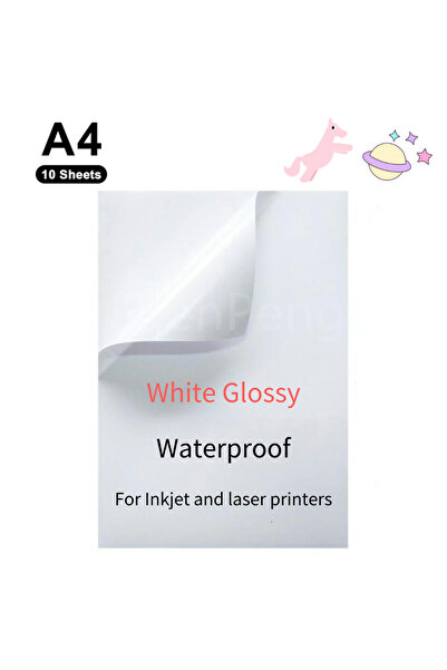 choice2 White Glossy Transparent Vinyl Sticker Paper 10 sheets waterproof Lab...