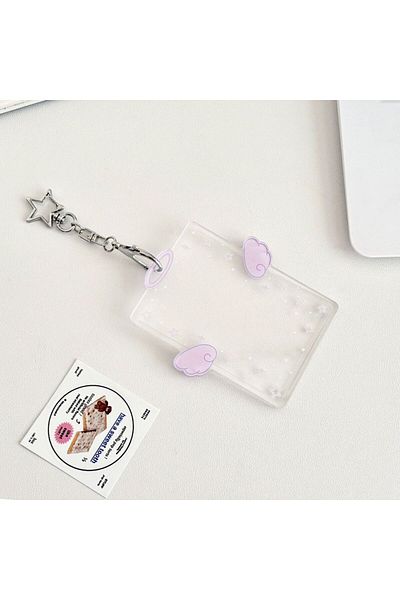Choice Purple Kpop Card Holder Keychain Sleeve Clear Acrylic Badge Id Holder Idols K-pop Album Binder Photo