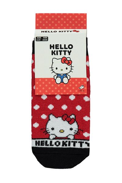 Hello Kitty Girl's 2-Piece Booties Socks 2-12 Years Black