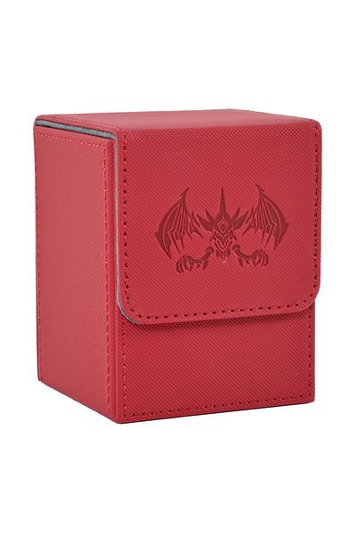 Choice Red Card Deck Box For Tcg Cards, Card Storage Box Fits 100 Single Sleeved Cards, Holder For Magic
