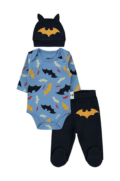 Batman Light Indigo Baby Boy Set - 1-6 Months
