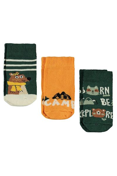 Civil Baby Baby Boy 3-Piece Socks Set 6-18 Months Khaki