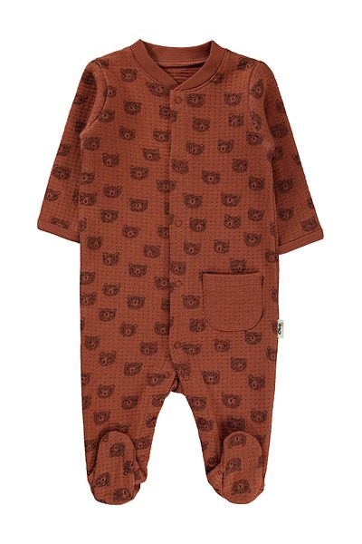 Civil Baby 1-6 Months Baby Boy Romper - Brown Color with Booties