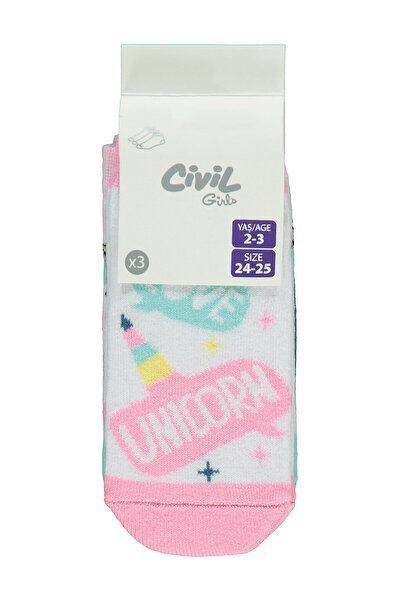 Civil Girls Ботуши за момиче от 3 части Чорапи 2-12 години Розови