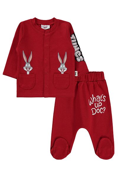 BUGS BUNNY 1-6 Months Baby Boy Red Pajamas Set