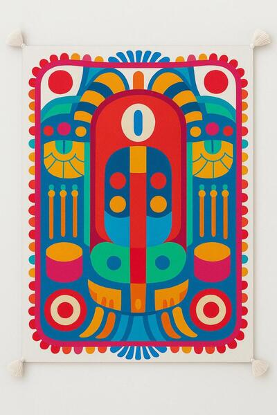 Rugs Modern Halı Nora Art Beyaz Temalı Renkli Soyut Desenli Püsküllü Dokuma T...