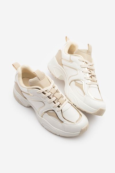 Marjin Pantofi de damă, cu talpă groasă, cu șireturi, pantofi sport din mai multe piese Luser Beige