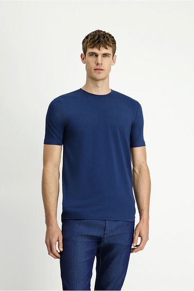 Kiğılı Crew Neck Slim Fit Slim Fit Single Jersey Cotton T-Shirt