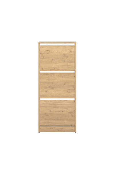 Adore Mobilya Flat Duo Üç Katlı Ayakkabılık Florida Meşe 51x119x26 cm